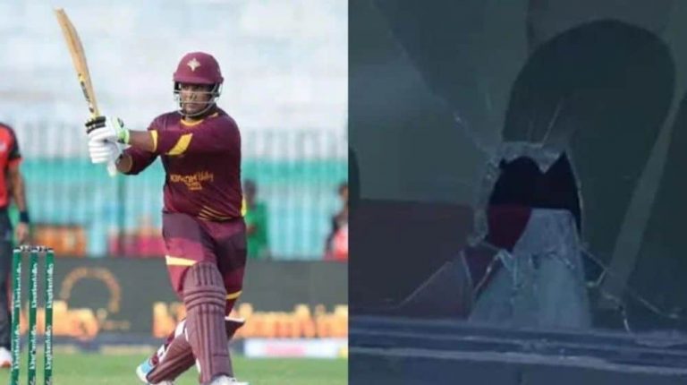 Sharjeel Khan Breaks Glass Window with Power Hitting in KPL – [Video]